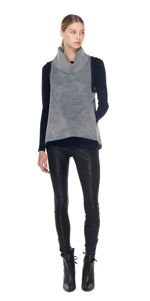 Vera Bonded Popover W/ Black Leather Trim