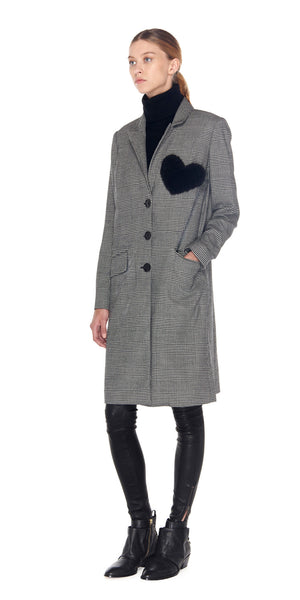 Jacob Plaid Heart Overcoat