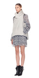 Vera Luxe Faux Fur Popover W/ Black Leather Trim