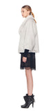 Aria Luxe Faux Fur Coat W/ Black Rib Trim