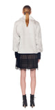 Aria Luxe Faux Fur Coat W/ Black Rib Trim