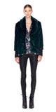 Aria Luxe Faux Fur Coat W/ Black Rib Trim