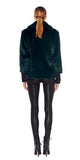 Aria Luxe Faux Fur Coat W/ Black Rib Trim