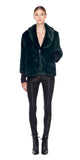 Aria Luxe Faux Fur Coat W/ Black Rib Trim