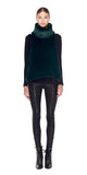 Vera Luxe Faux Fur Popover W/ Black Leather Trim