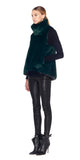Vera Luxe Faux Fur Popover W/ Black Leather Trim