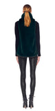 Vera Luxe Faux Fur Popover W/ Black Leather Trim