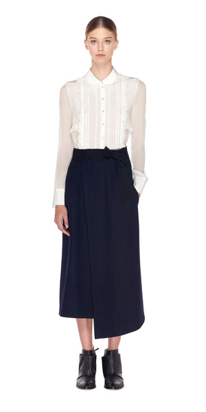 Lorna Pinstripe Wrap Skirt