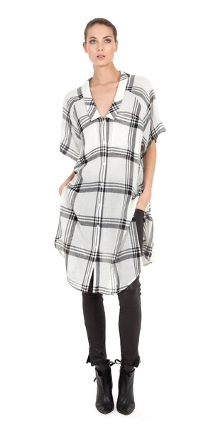 Elena Plaid Tunic Blouse