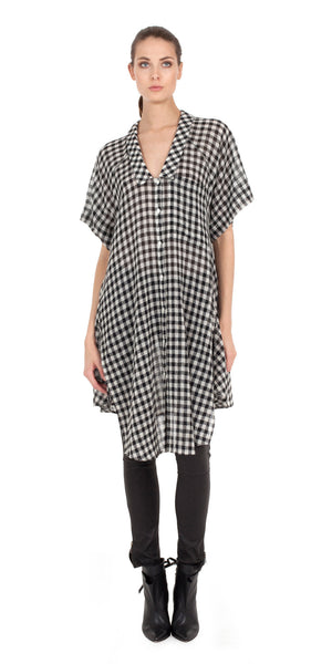 Elena Gingham Tunic Blouse