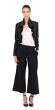 Ivette Leather Ruffle Jacket