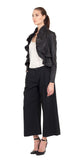 Ivette Leather Ruffle Jacket